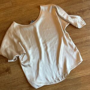 Vince Silk Batwing Sleeve Cream Blouse